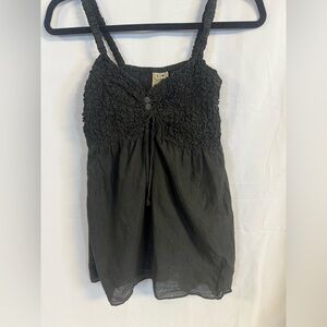 Black Smocked Women's Top